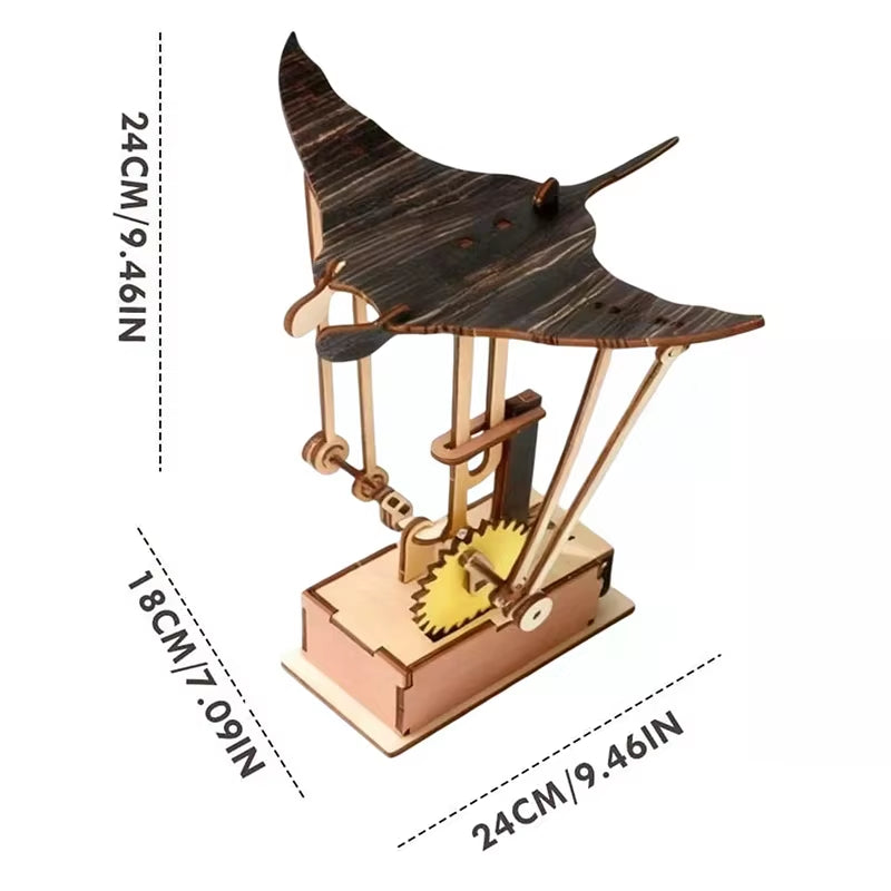 Wooden Electric Manta Ray Automaton- Hand Crafted