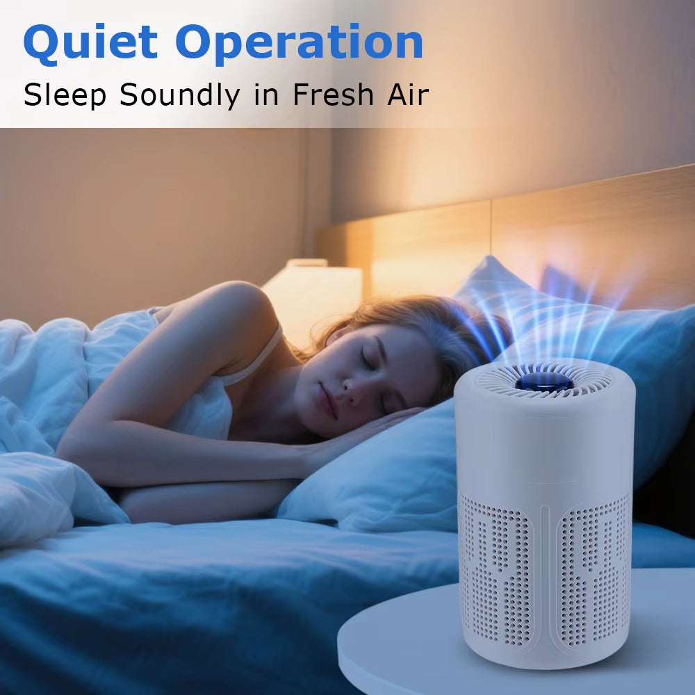 Mini Desktop Air Purifier Portable Air Purifier Household Air Cleaner with HEPA Filter Air Freshener Odor Remover Air Cleaner