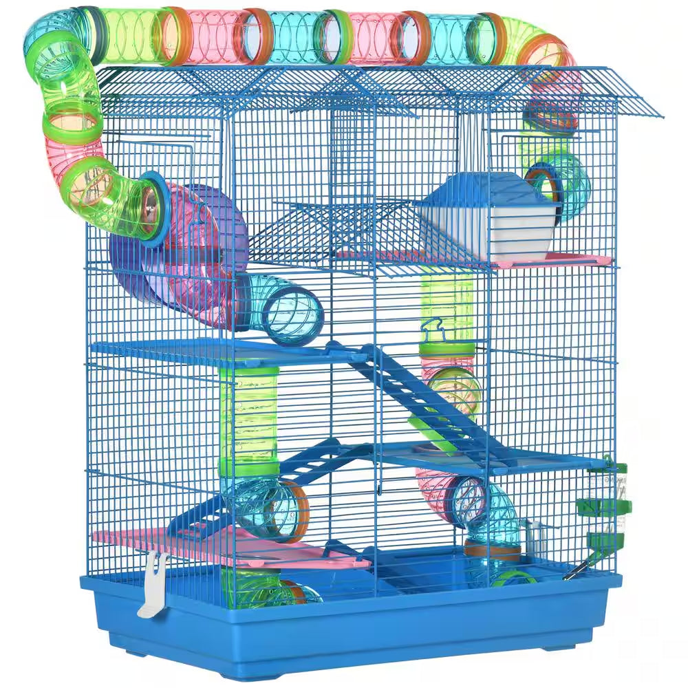 Hamster Cage with Tubes and Tunnels - 5 Tier