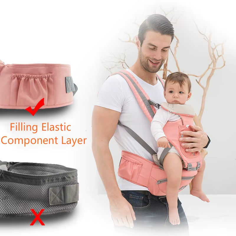 Ergonomic Baby Carrier – Infant Hipseat & Kangaroo Front-Facing Baby Holder, Breathable Waist Carrier for 0–36 Months