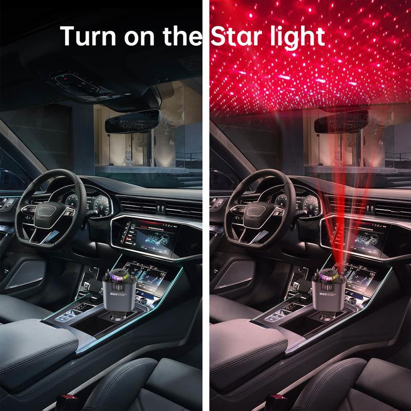 5-In-1 Smart Car Charger Aromatic Starlight in Car Roof Retractable Car Charger Scented Car Air Freshener Fast Car Charger with Starlight Starlight in Car Roof Fast Charging Adapter