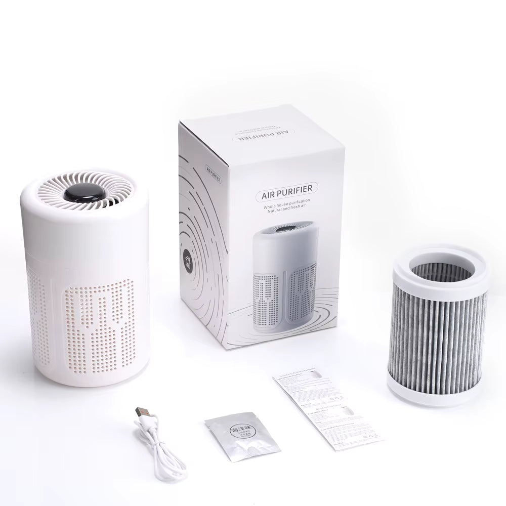 Mini Desktop Air Purifier Portable Air Purifier Household Air Cleaner with HEPA Filter Air Freshener Odor Remover Air Cleaner