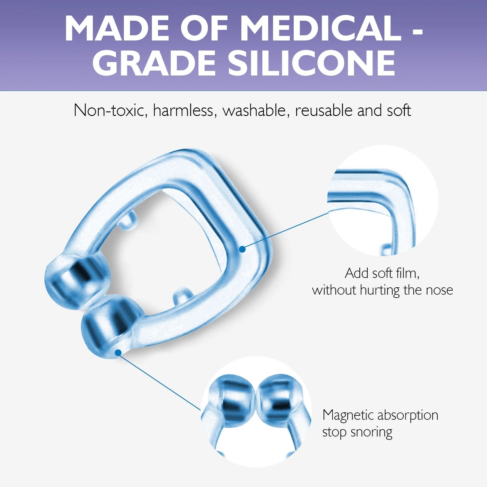 Anti Snoring Devices - Silicone Magnetic(8Nos)