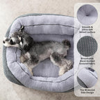 Medium Dog Beds for Medium Dogs Washable, Rectangle Dog Bed Medium Size Dog, Orthopedic Dog Bed, Warming Soft Calming Sleeping Puppy Bed Durable Pet Bed with Anti-Slip Bottom M(30"X24"X9")
