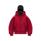 Double-Hood Balaclava Hoodie – Unisex Zip-Up Sweatshirt