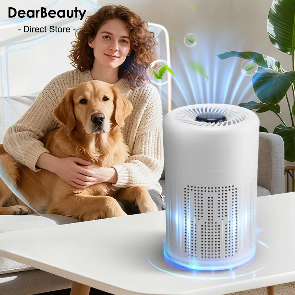Mini Desktop Air Purifier Portable Air Purifier Household Air Cleaner with HEPA Filter Air Freshener Odor Remover Air Cleaner