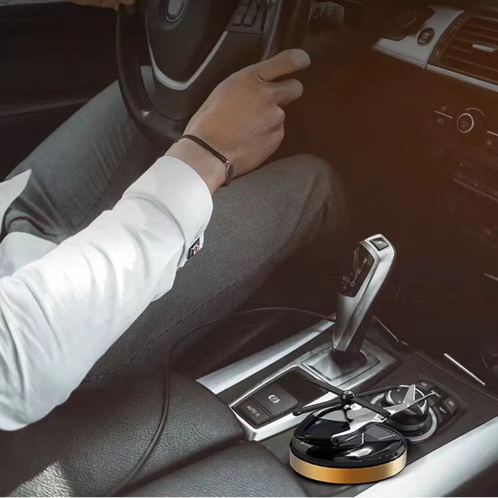 Solar Rotating Helicopter Car Air Freshener – Aromatherapy Perfume Diffuser