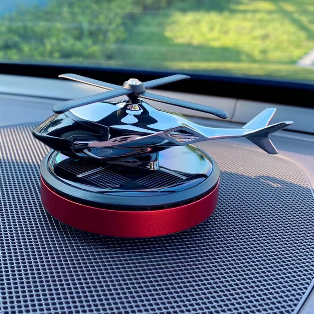 Solar Rotating Helicopter Car Air Freshener – Aromatherapy Perfume Diffuser