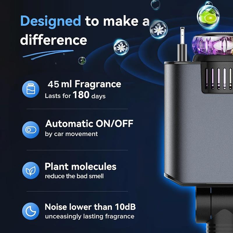 5-In-1 Smart Car Charger Aromatic Starlight in Car Roof Retractable Car Charger Scented Car Air Freshener Fast Car Charger with Starlight Starlight in Car Roof Fast Charging Adapter