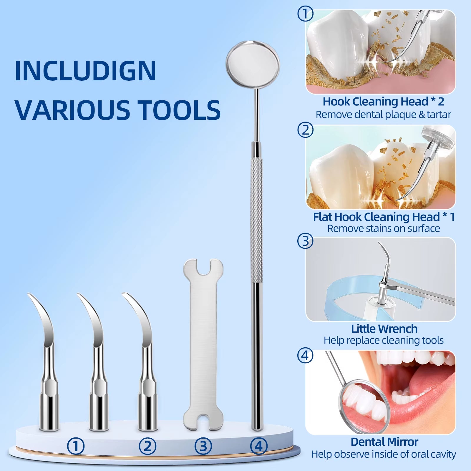 Youpin Electric Dental Scaler Ultrasonic Tooth Cleaner Household Tooth Stone Remover Tooth Whitening Oral Cleaning Tools